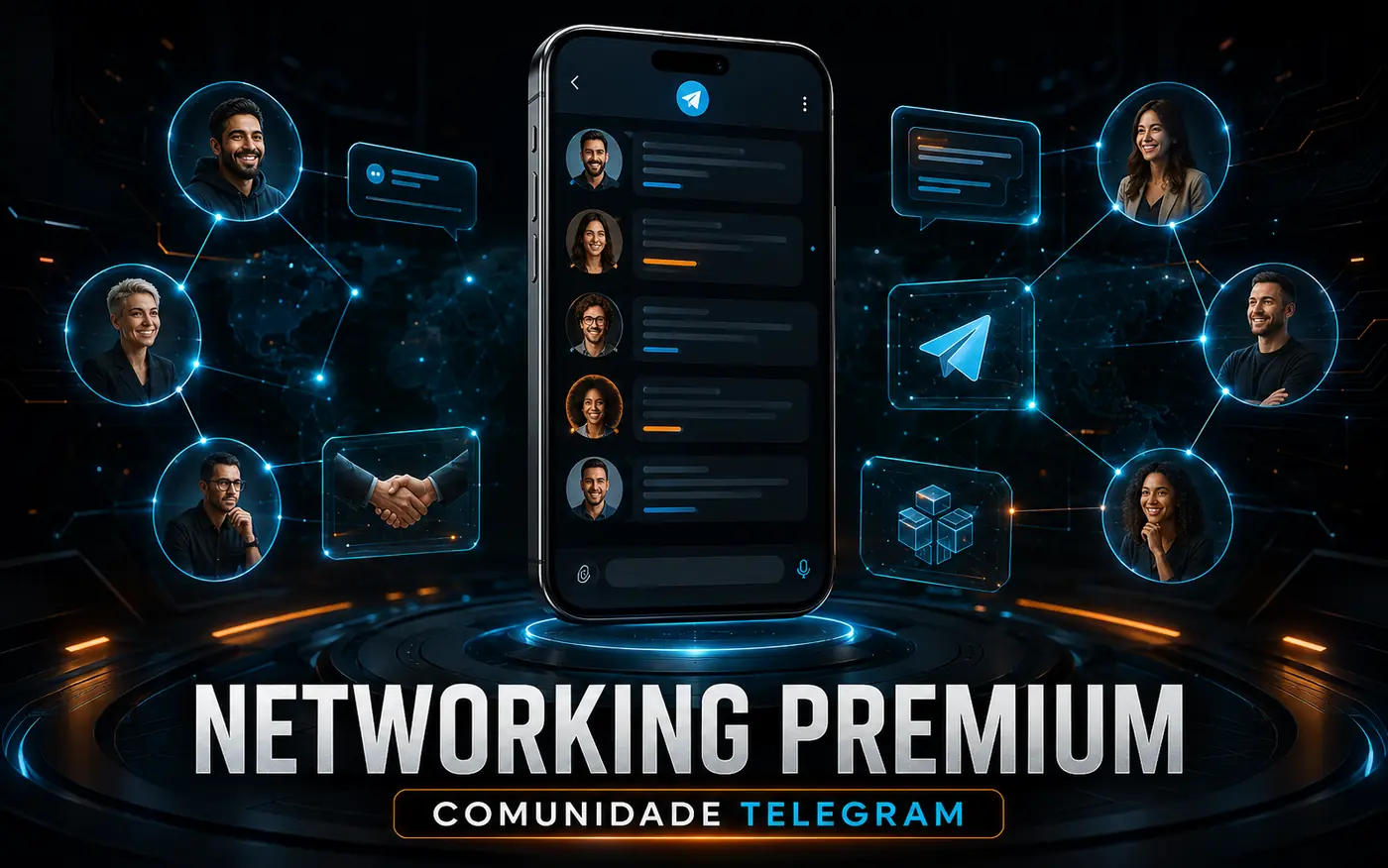 Comunidade de criadores conectados em um grupo de networking no Telegram
